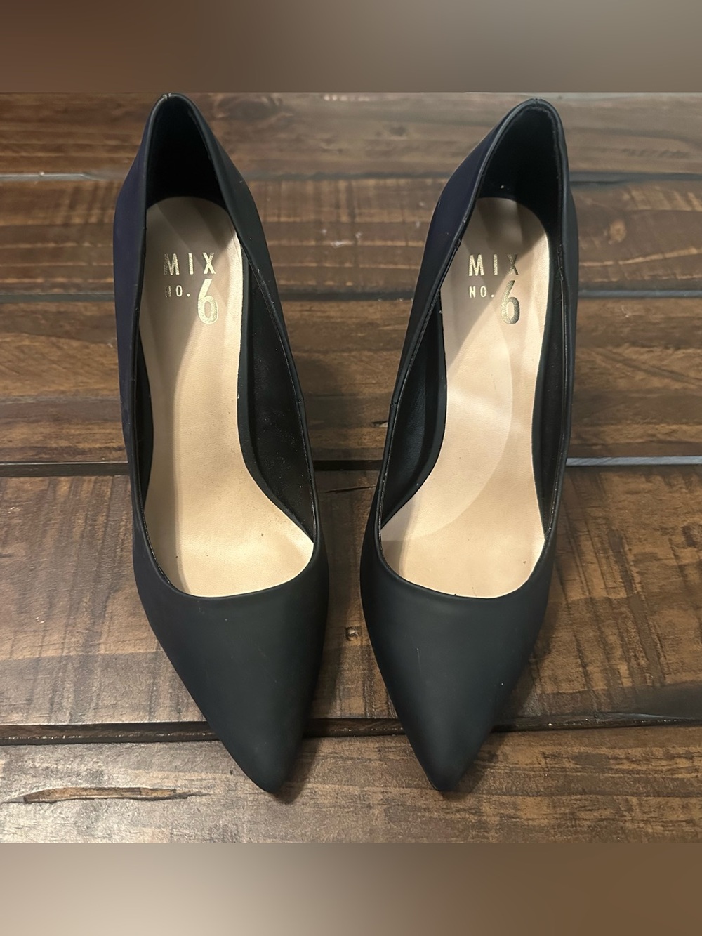 Mix No. 6 Matte Black Pointed-Toe Pumps